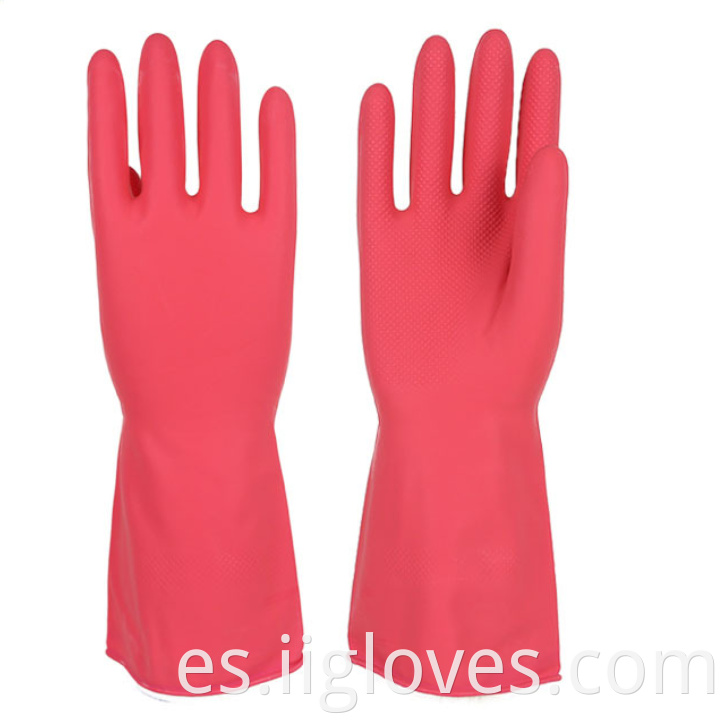 Látex de goma impermeable sin alvet para lavavajillas Guantes de la cocina Duración Duración Invierno Trasa de limpieza Guantes de limpieza